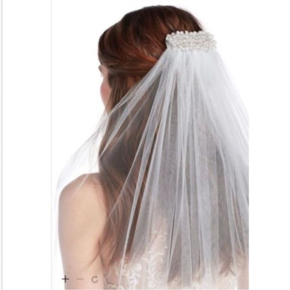 Davids Bridal One Tier Cathedral Veil White